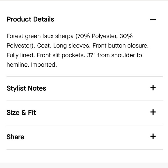 Faux Sherpa Coat Green - Picture 7 of 9